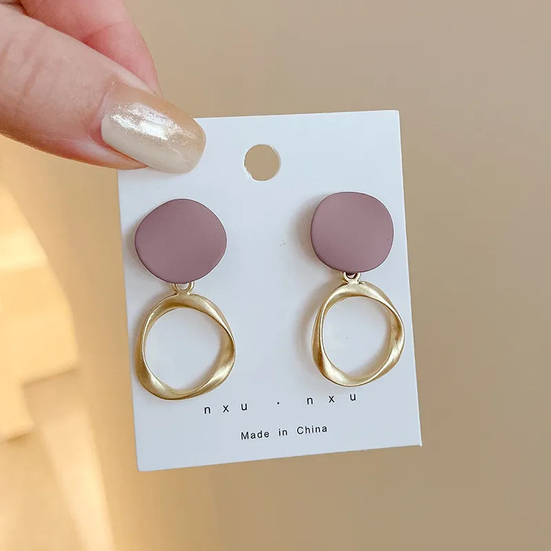 Pink Wafer Earrings