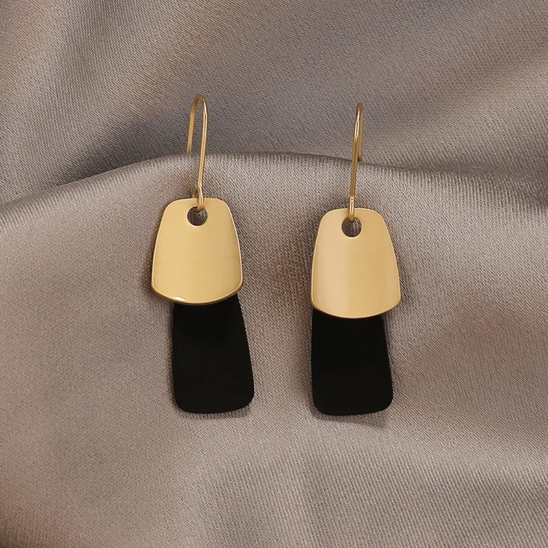 Gold and Black Earrings