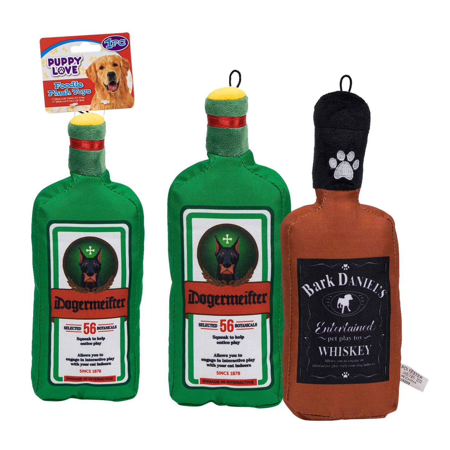 PET TOY,12" BARKDANIELS/DOGERM