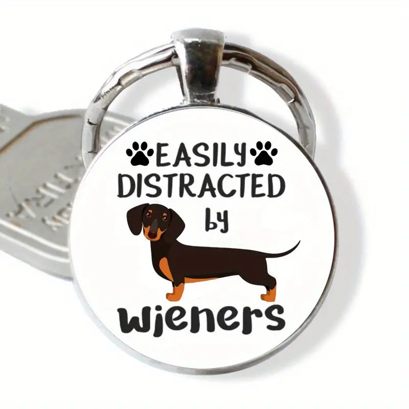 Easily Distracted By Wieners Keychain