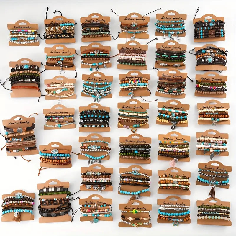 Bohemian Wooden Bead Bracelets