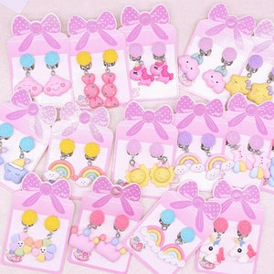 Girls Assorted Earrings Pink Back