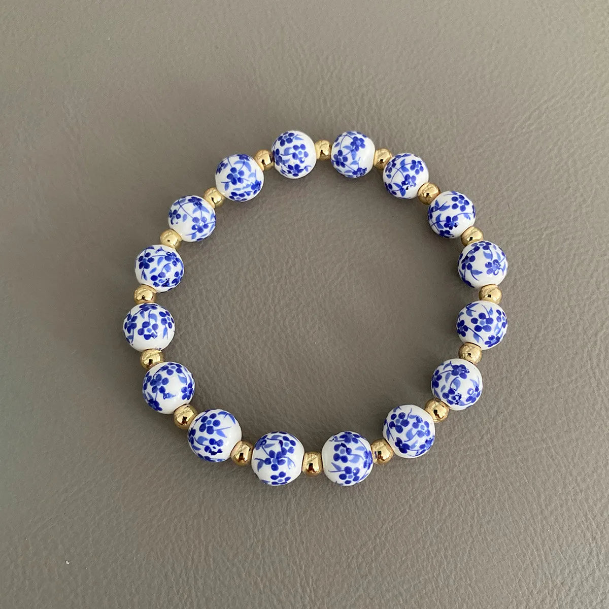 Blue and White Flower Bracelet