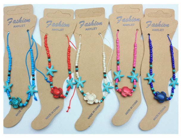 Turtle & Starfish Anklet