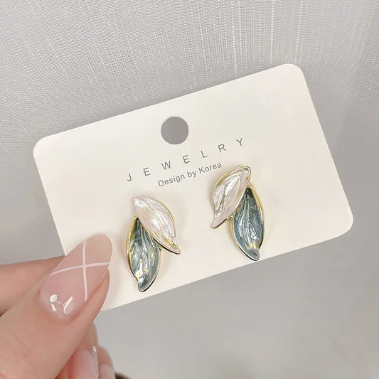 Leaf Shaped Earrings-N