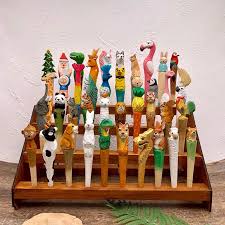 Assorted Wooden Carved Pens